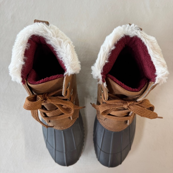 Tommy Hilfiger Ravino Brown Duck Ankle Boots Rain Booties (8M) - Picture 4 of 16